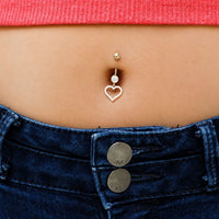 Open Heart Belly Ring - 16G