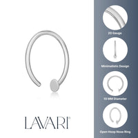 14K Open Hoop Nose Ring - 20G