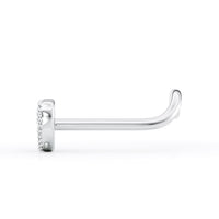 14K Cubic Zirconia Heart Curved Nose Ring - 20G