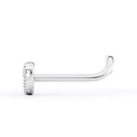 14K Cubic Zirconia Heart Curved Nose Ring - 20G