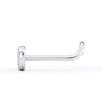 14K Cubic Zirconia Heart Curved Nose Ring - 20G