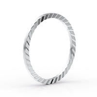 14K Ribbed Nose Hoop - 20G