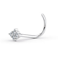 14K Cubic Zirconia Curved Nose Ring - 20G