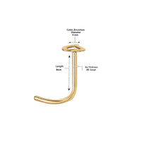 14K Heart Curved Nose Ring - 20G