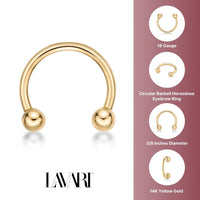 Horseshoe Eyebrow Piercing - 14G -3/8"
