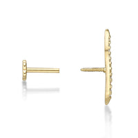 18 G (1.0 mm) Curved Cartilage Earring in 14K Gold