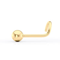 14K Ball Curved Nose Ring - 20G