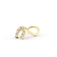 14K Horseshoe Cubic Zirconia Curved Nose Ring - 20G