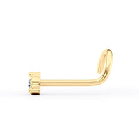 14K Cubic Zirconia Curved Nose Ring - 20G