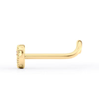 14K Cubic Zirconia Heart Curved Nose Ring - 20G