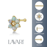 14K Swarovski Crystal Nose Stud - 20G