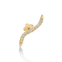 14K Gold Cubic Zirconia Wave Cartilage Earring