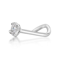 14K Gold Screw Diamond Nose Ring - 22G