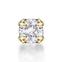 14K Gold Straight Bone Diamond Nose Stud - 22G