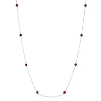 Birthstone Station Necklace in Sterling Silver