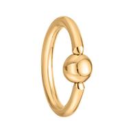 14K Gold Captive Bead Universal Hoop - 16G