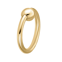14K Gold Captive Bead Universal Hoop - 16G