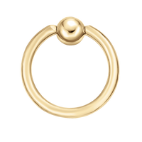 14K Gold Captive Bead Universal Hoop - 16G