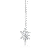 Cubic Zirconia Snowflake Pendant in Sterling Silver, 18"