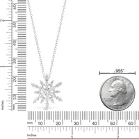 Cubic Zirconia Snowflake Pendant in Sterling Silver, 18"