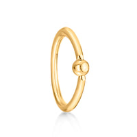 14K Yellow Gold Captive Bead Universal Hoop Ring, 1/2 Inches, 14 Gauge
