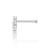 14K Gold Flower Cubic Zirconia Nose Stud - 22G
