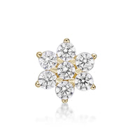 14K Gold Flower Cubic Zirconia Nose Stud - 22G
