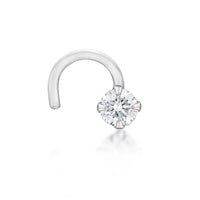 14K Gold Screw Cubic Zirconia Nose Ring - 22G