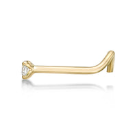 14K Gold Screw Cubic Zirconia Nose Ring - 22G