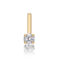 14K Gold L-Shaped Cubic Zirconia Nose Ring - 22G