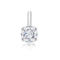 14K Gold L-Shaped Cubic Zirconia Nose Ring - 22G