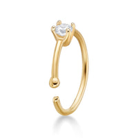 14K Gold Cubic Zirconia Nose Hoop - 22G