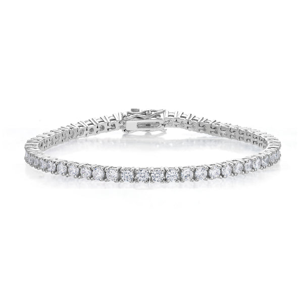 Cubic Zirconia Tennis Bracelet in Sterling Silver, 7.5"
