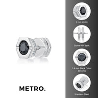 Hexagon Stud Earring in Stainless Steel