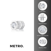 Hexagon Stud Earring in Stainless Steel