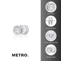 Round Stud Earring in Stainless Steel
