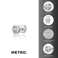 Hexagon Stud Earring in Stainless Steel