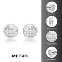 Round Stud Earring in Stainless Steel