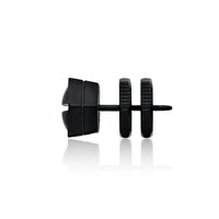 Hexagon Stud Earring in Black Ion Plated Stainless Steel