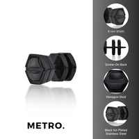 Hexagon Stud Earring in Black Ion Plated Stainless Steel