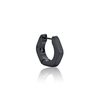 Hexagon Hoop Earring in Black Ion Plated Stainless Steel