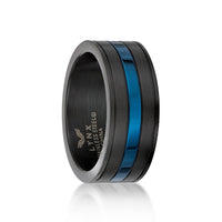 Striped Band Ring in Stainless Steel