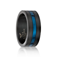 Striped Band Ring in Stainless Steel