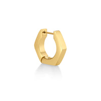 Hexagon Hoop Earring in Gold Ion Plated Stainless Steel