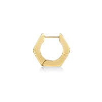 Hexagon Hoop Earring in Gold Ion Plated Stainless Steel