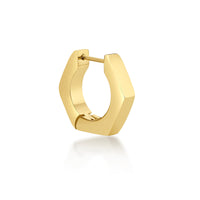 Hexagon Hoop Earring in Gold Ion Plated Stainless Steel