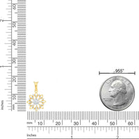 0.125 cttw Natural Diamond Snowflake Pendant in Yellow Gold Plated Sterling Silver, 18"