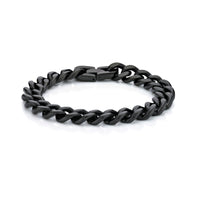 Thick Bracelet in Black Ion Plated Stainless Steel