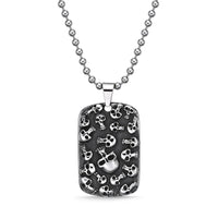 Skull Pendant in Antique Finish Stainless Steel