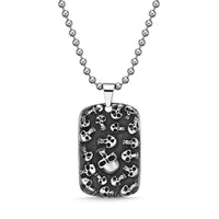 Skull Pendant in Antique Finish Stainless Steel
